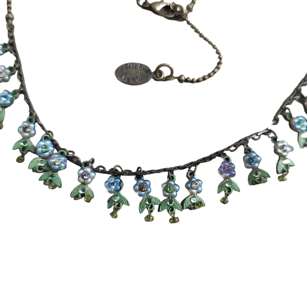 Michal Negrin Swarovski crystal flower chandelier necklace